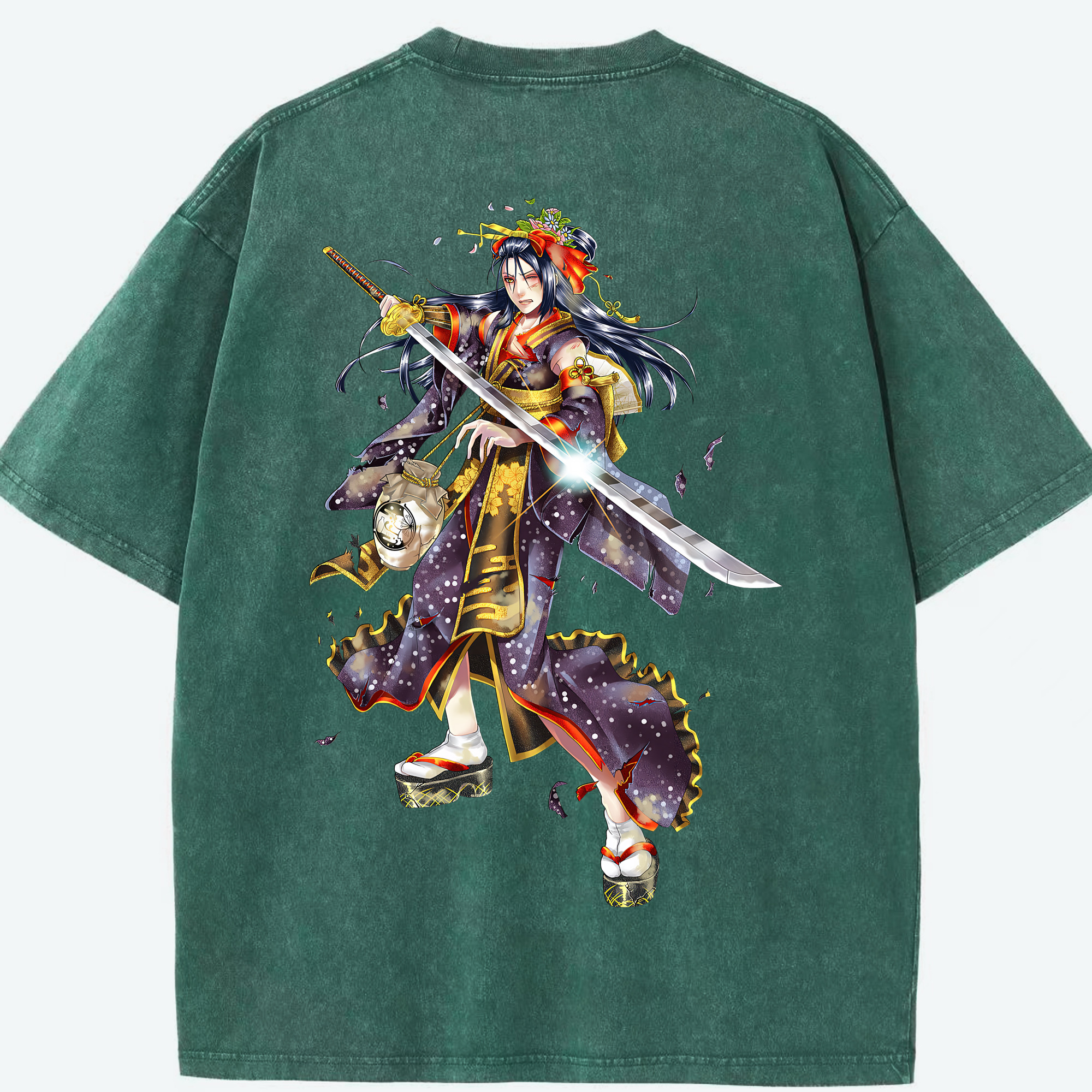 （画像用） 刀剣乱舞 Touken Ranbu 綿100% ヴィンテージ風 半袖Tシャツ（背面プリント）